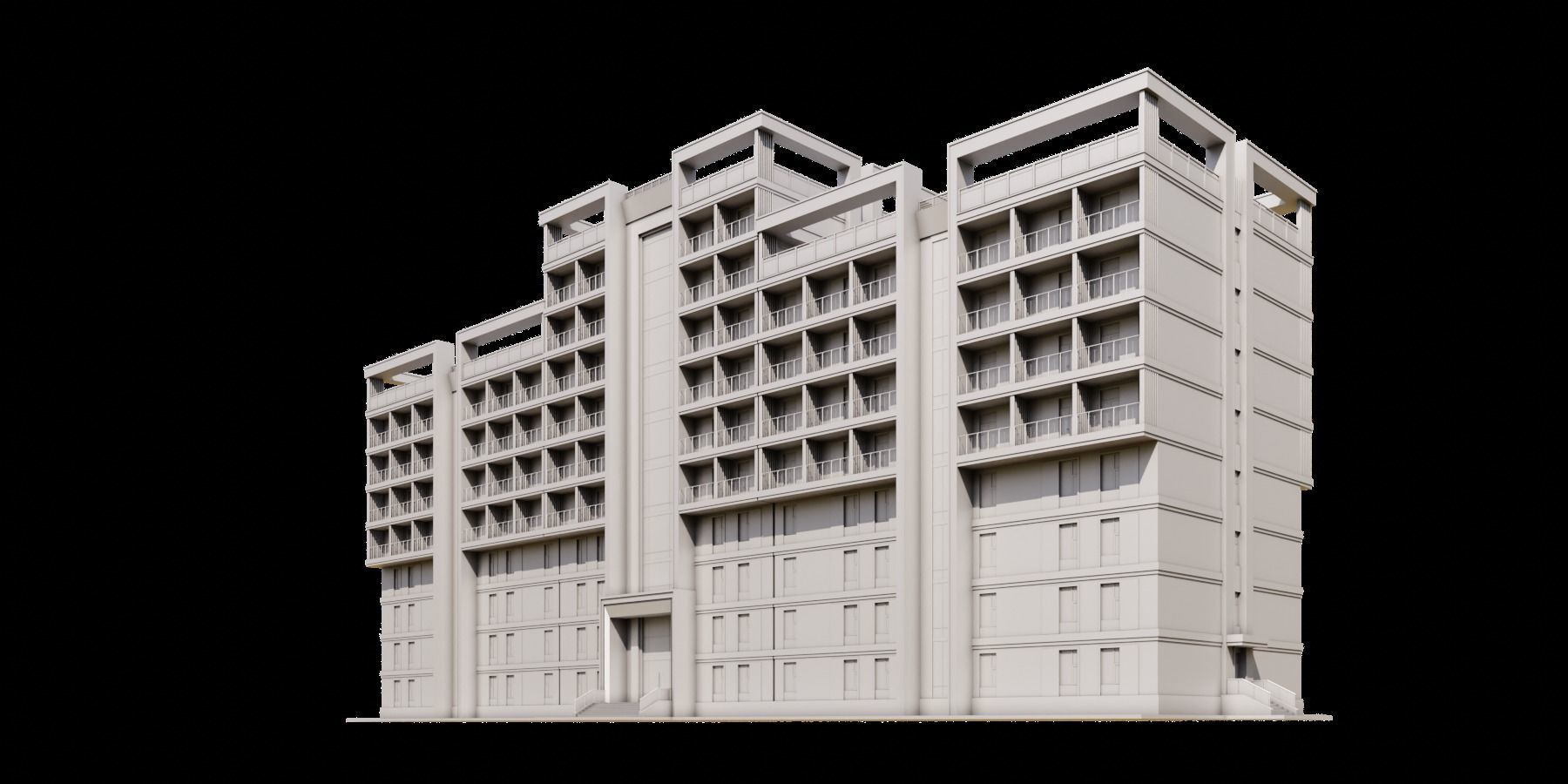 05 Hostel Building 3D model_7
