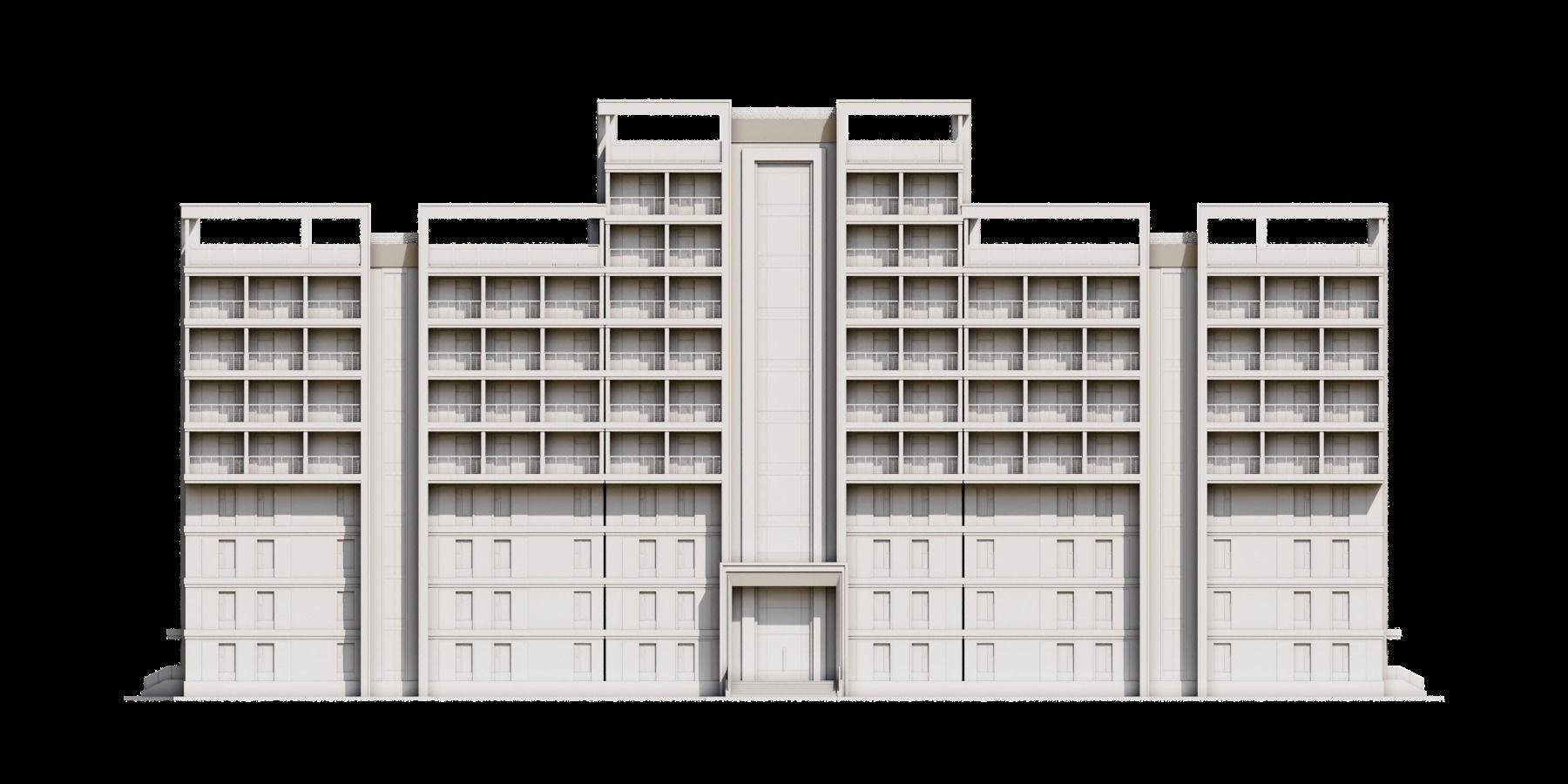 05 Hostel Building 3D model_2