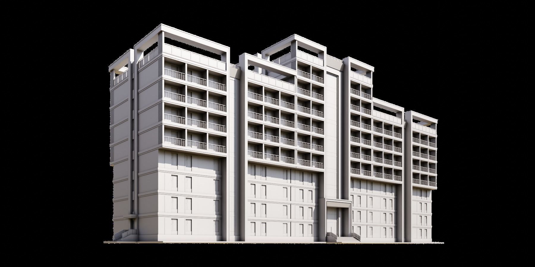 05 Hostel Building 3D model_6