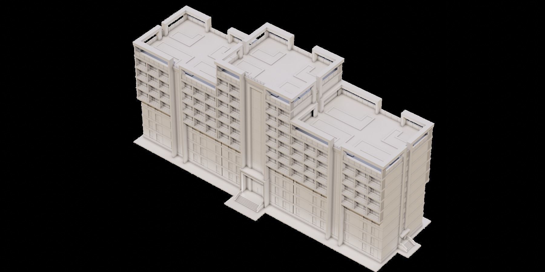 05 Hostel Building 3D model_11