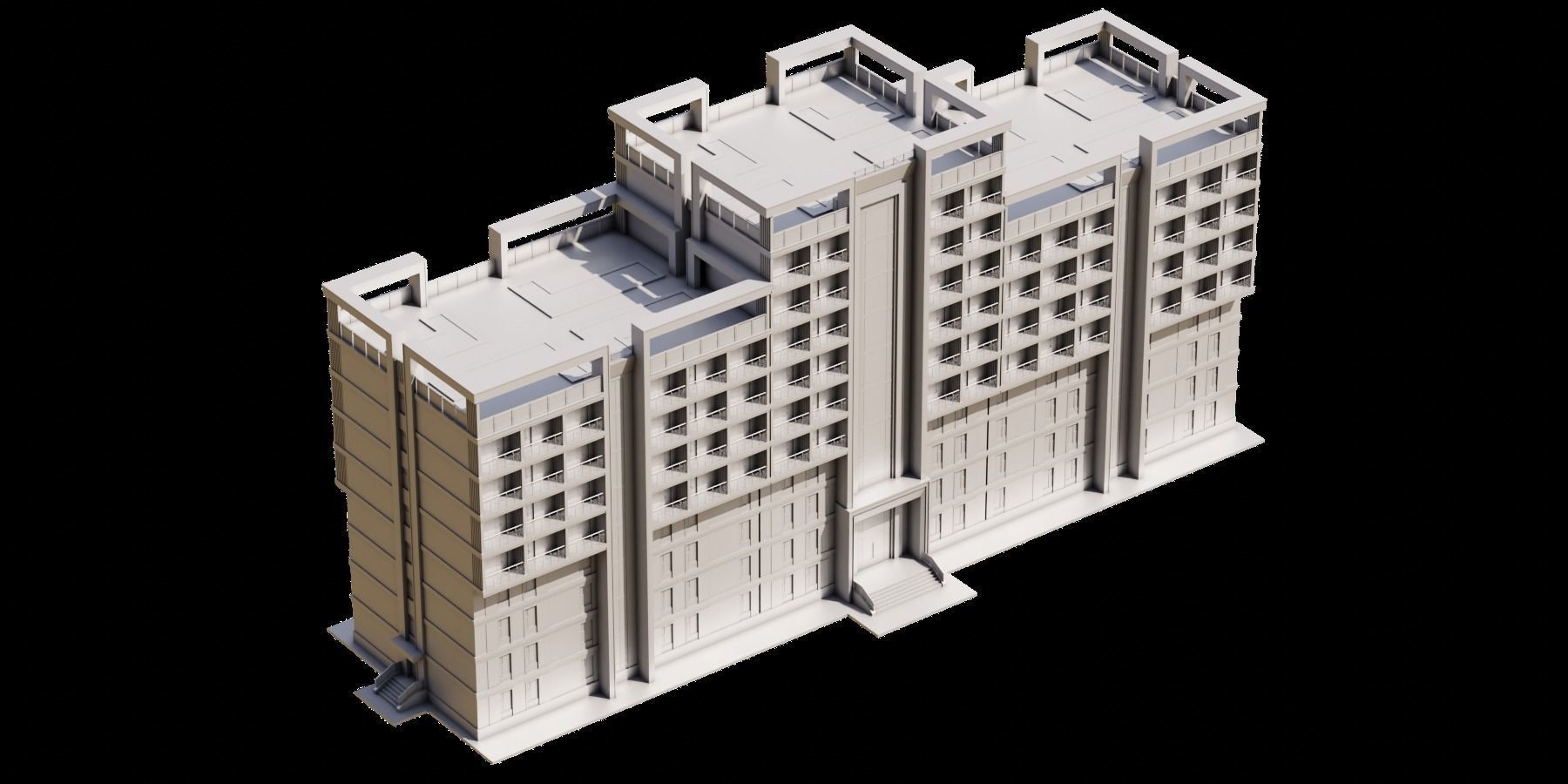 05 Hostel Building 3D model_10