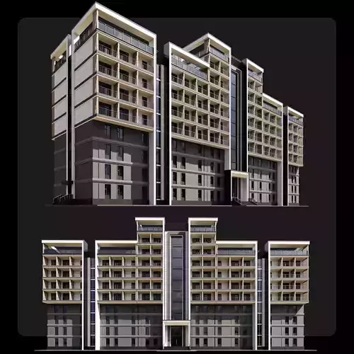 05 Hostel Building 3D model