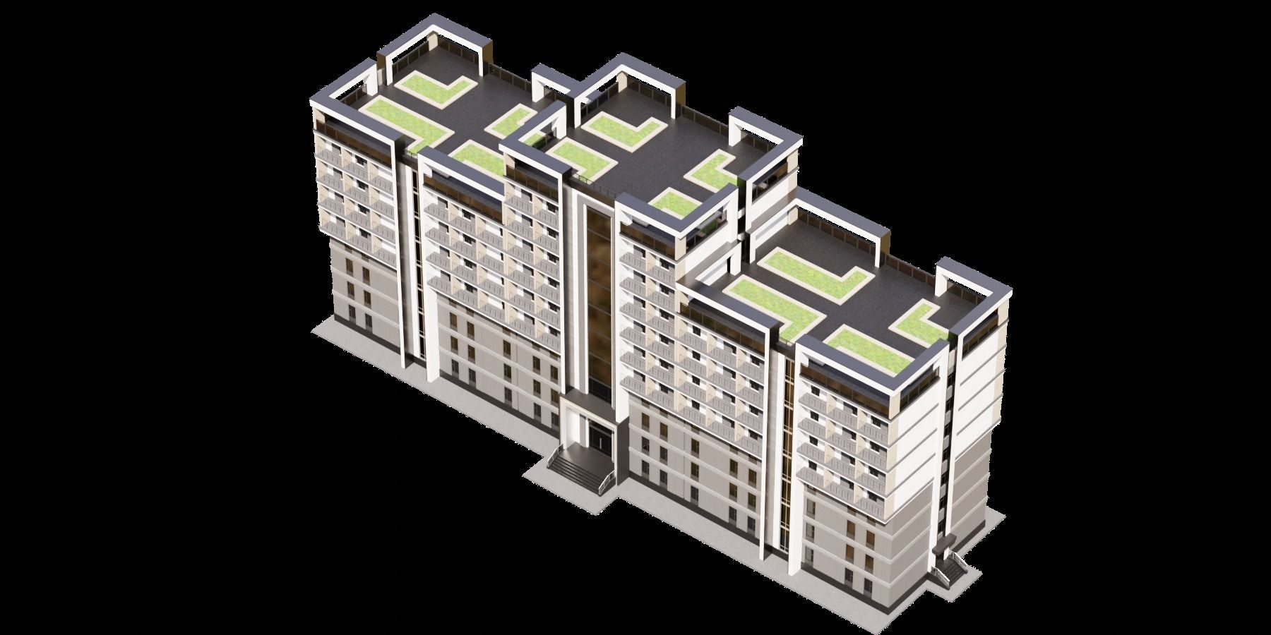 05 Hostel Building 3D model_12