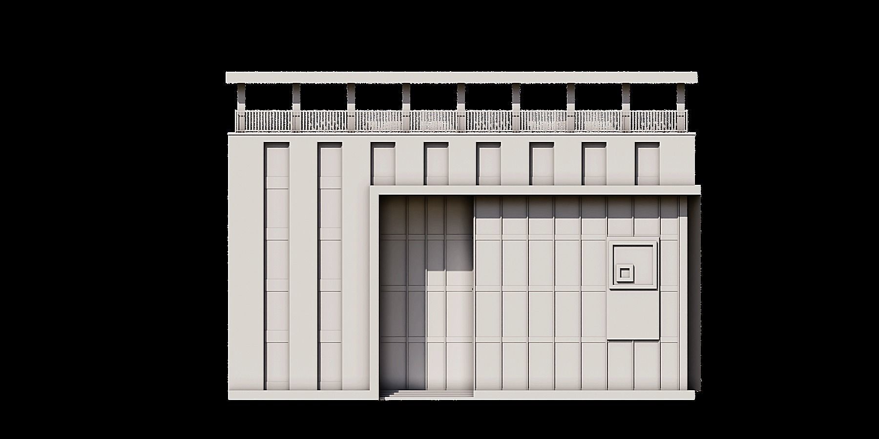 02 Modern Office Building With Terrace 3D model_1