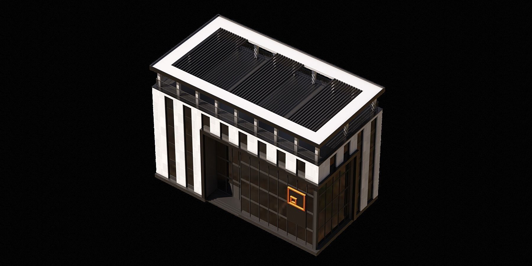 02 Modern Office Building With Terrace 3D model_9