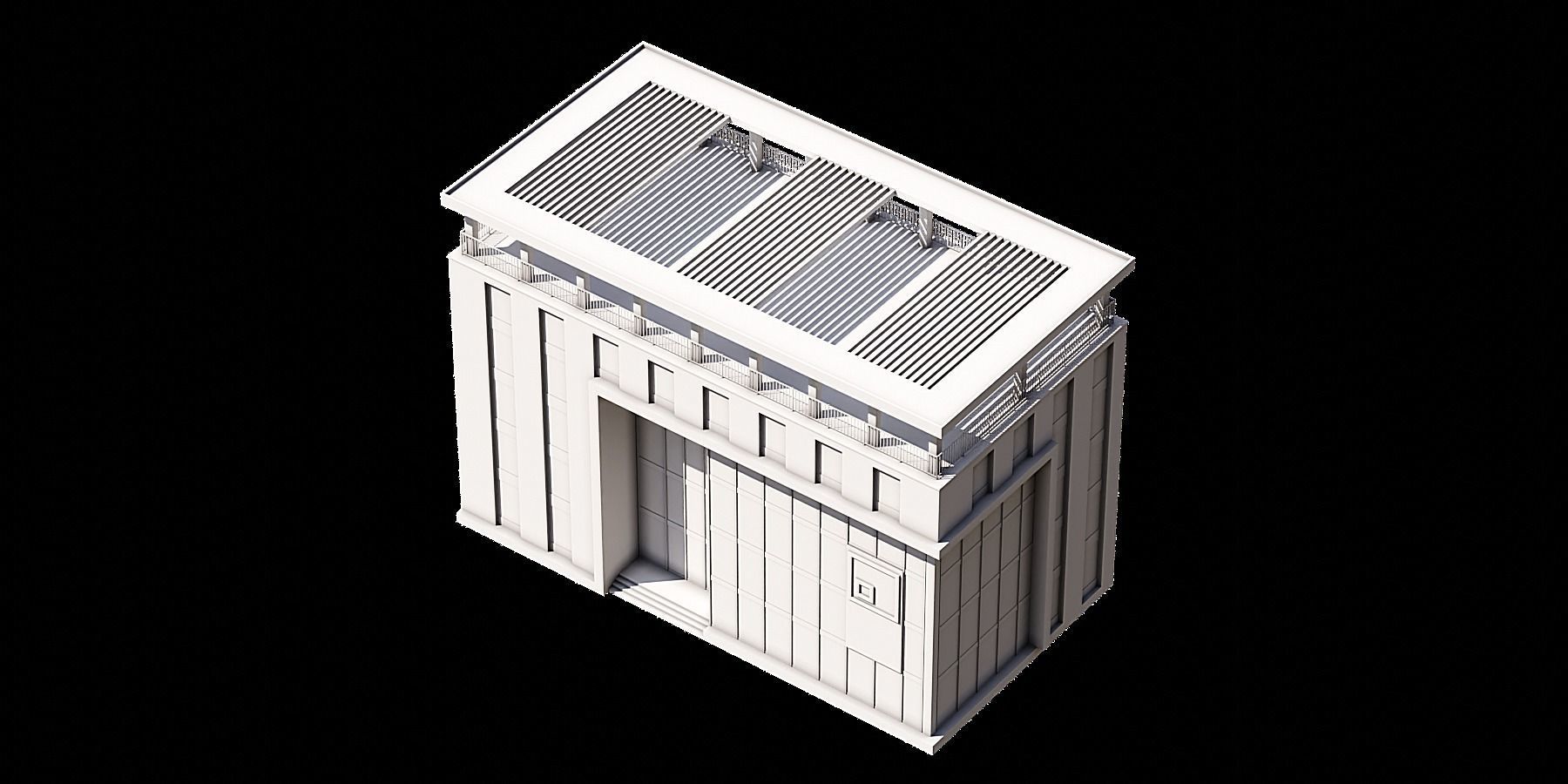 02 Modern Office Building With Terrace 3D model_10