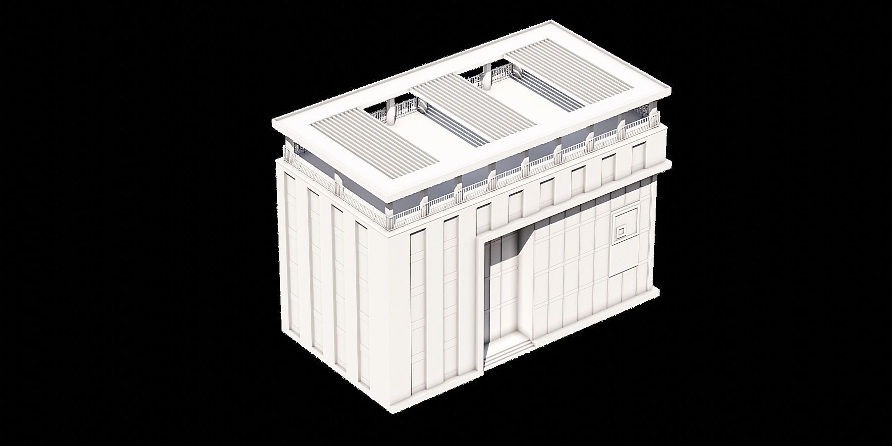 02 Modern Office Building With Terrace 3D model_8