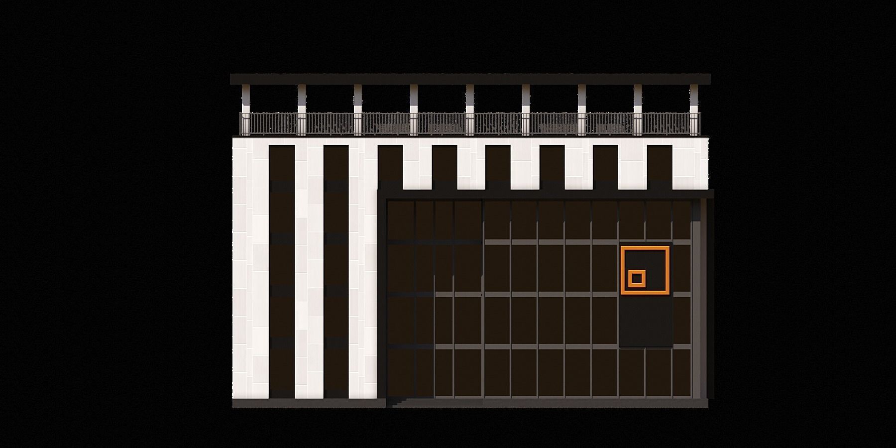 02 Modern Office Building With Terrace 3D model_2