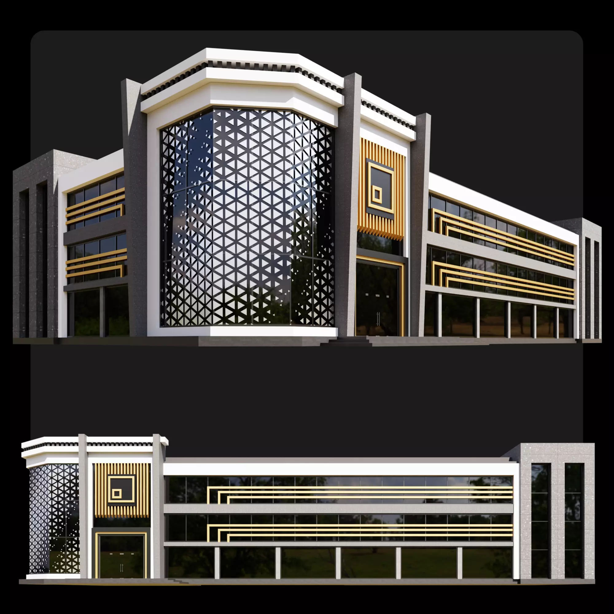 10 Contemporary Building 3D model_0