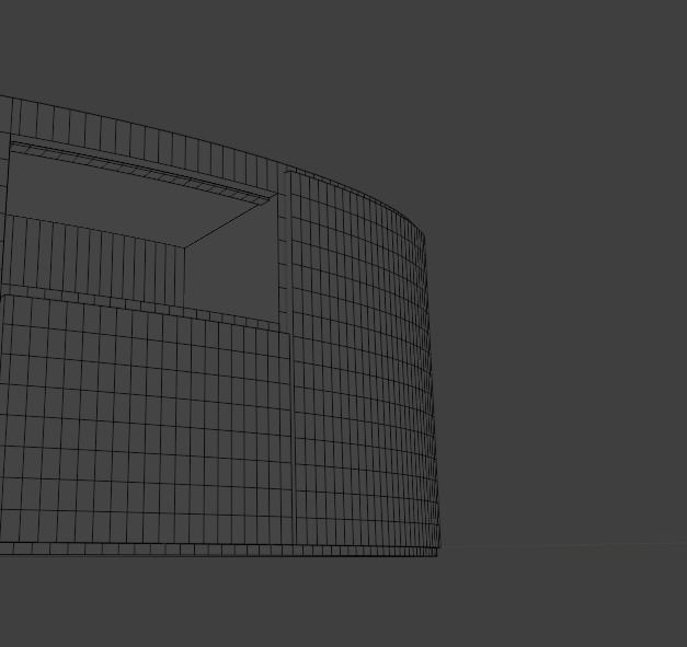 Curved tv stand in white and light wood 3D model_9