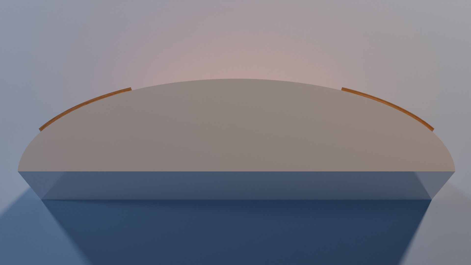 Curved tv stand in white and light wood 3D model_4