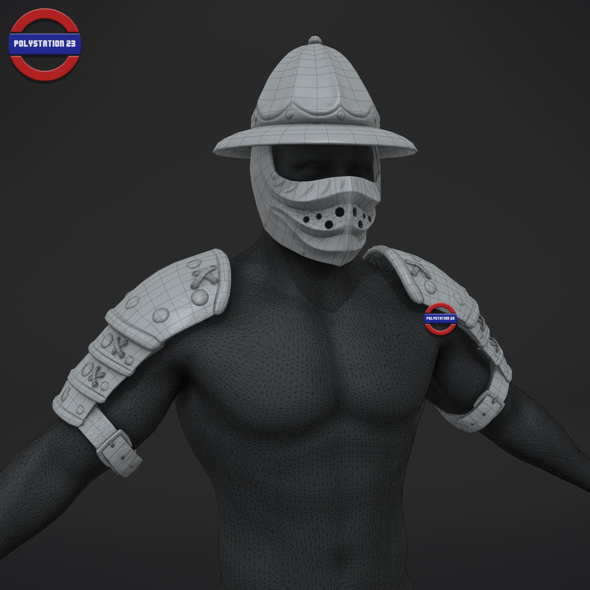 Ancient Fantasy armour v6 Game ready Low-poly 3D model_12