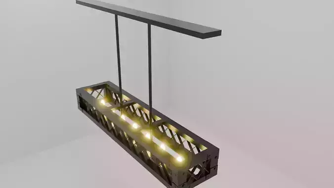 Black Metallic Hinged Chandelier  3D model