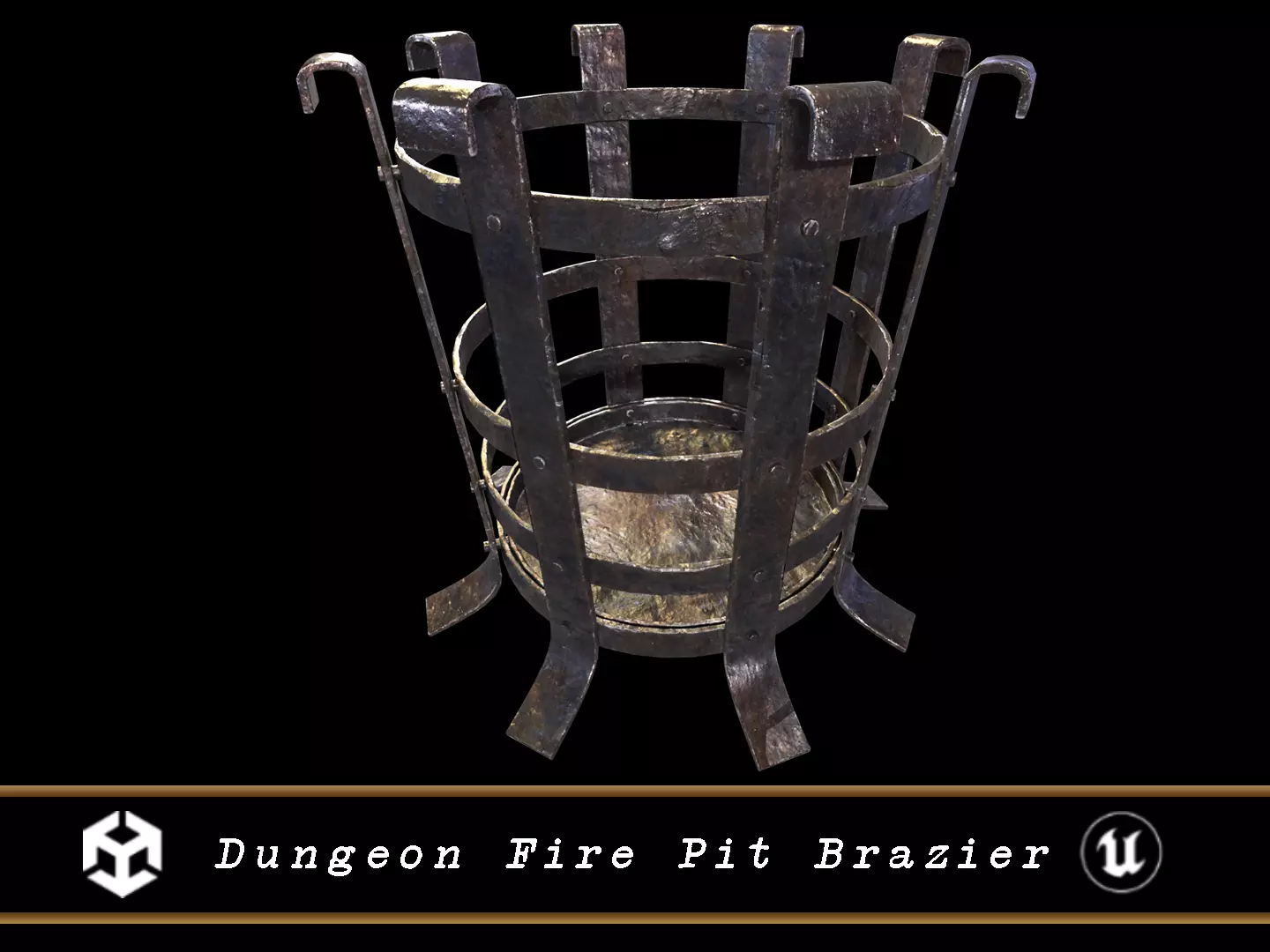 Dungeon Fire Pit Brazier Low-poly 3D model