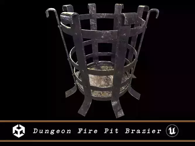 Dungeon Fire Pit Brazier Low-poly 3D model
