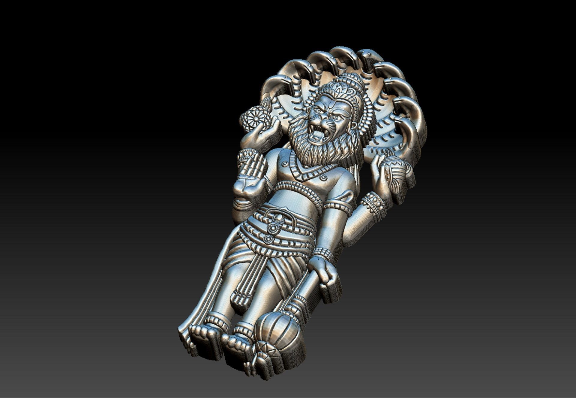 NARASHIMHA PENDENT 3D print model_2