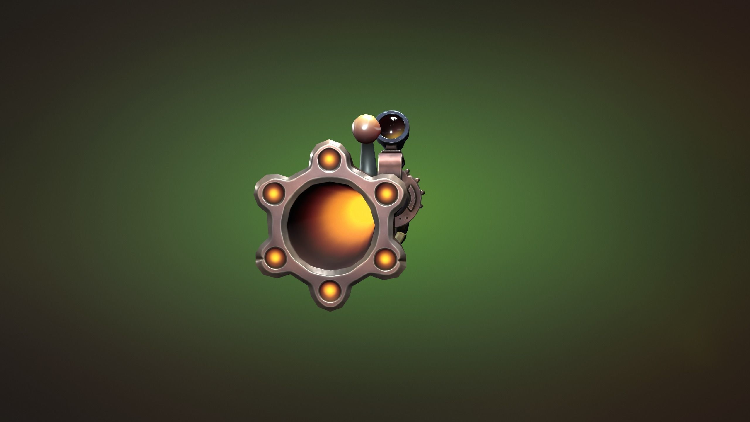 Steampunk sniper rifle Low-poly 3D model_11