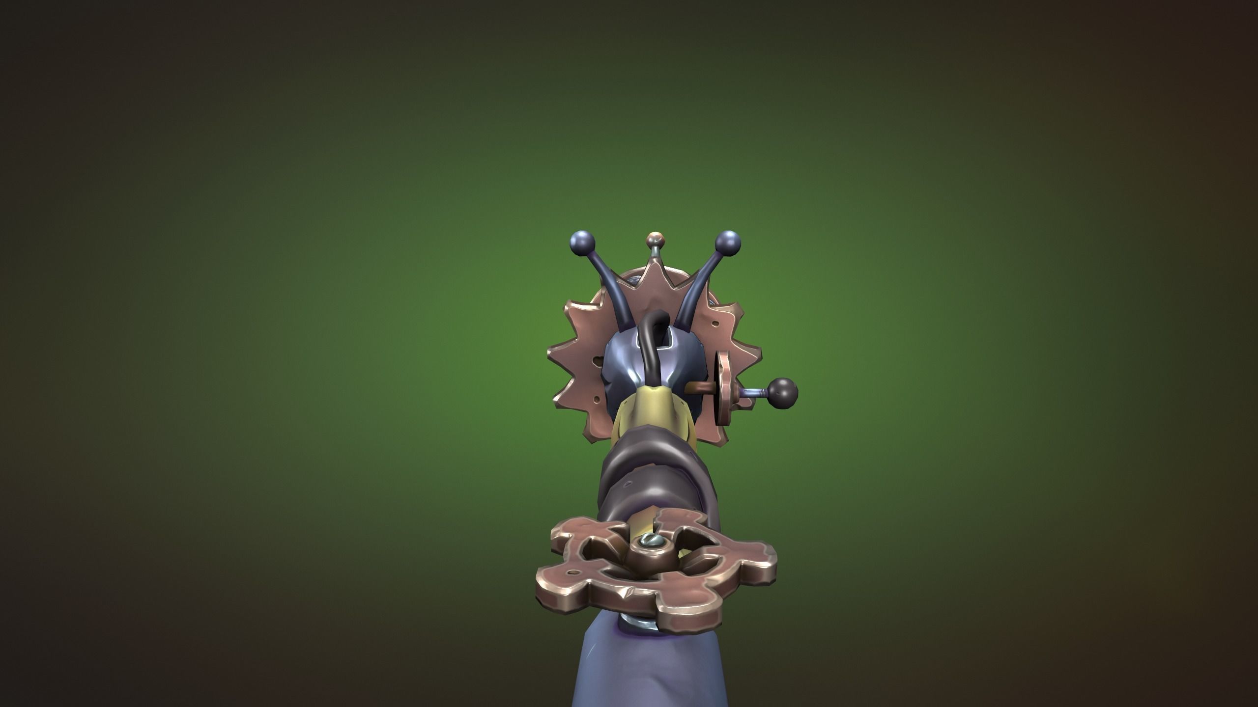 Steampunk sniper rifle Low-poly 3D model_15