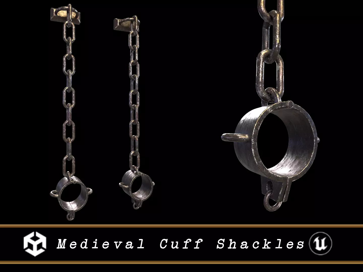 Medieval Cuff Shackles Low-poly 3D model