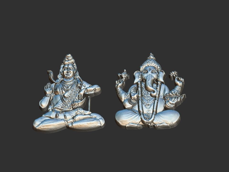 Shiva and Ganesh Scapular 3D print model_10