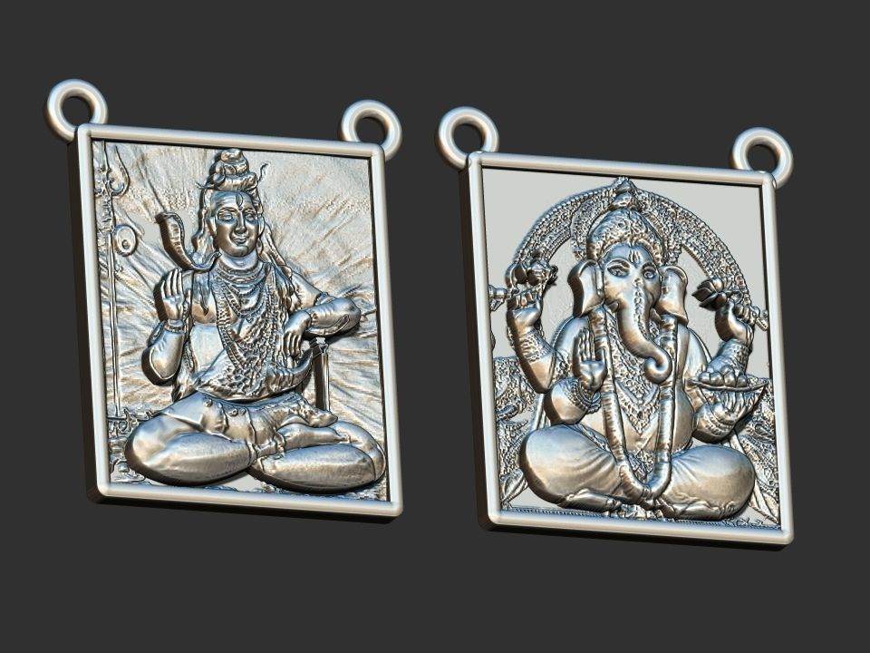 Shiva and Ganesh Scapular 3D print model_1
