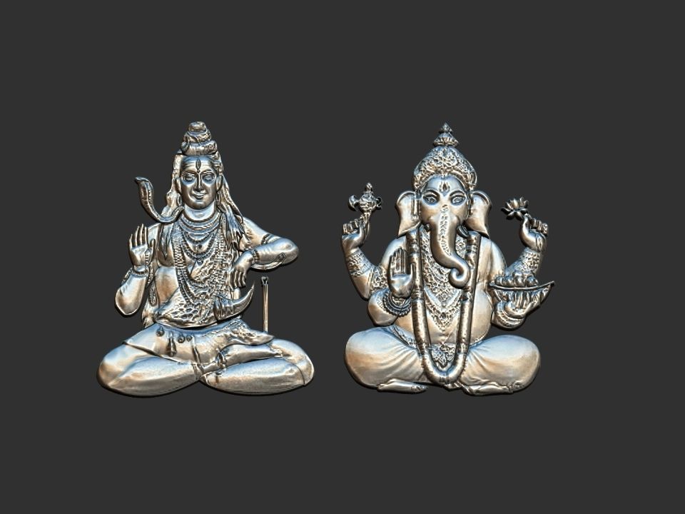 Shiva and Ganesh Scapular 3D print model_9