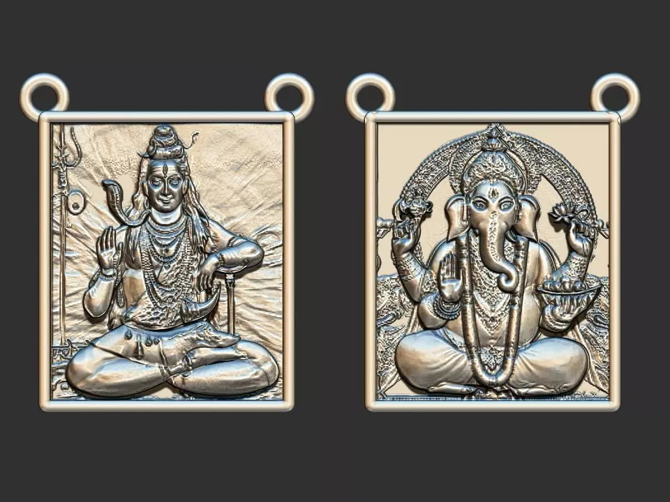 Shiva and Ganesh Scapular 3D print model_0