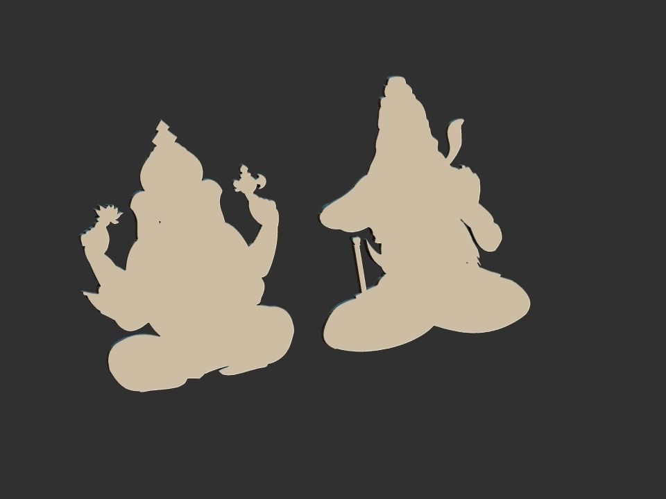 Shiva and Ganesh Scapular 3D print model_11