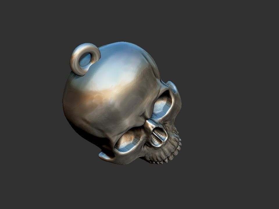Simple Skull Pendant 3D print model_7