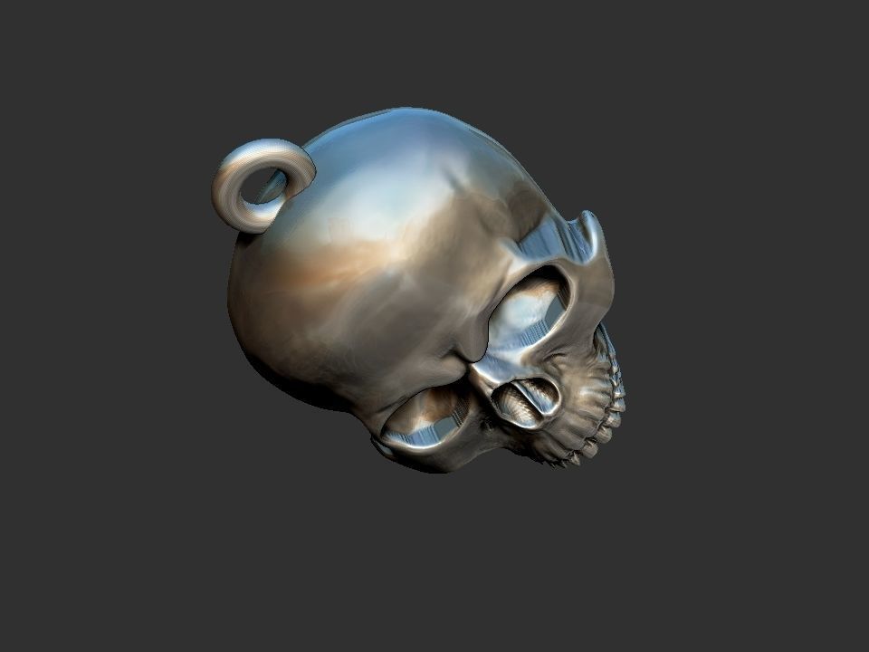 Simple Skull Pendant 3D print model_8