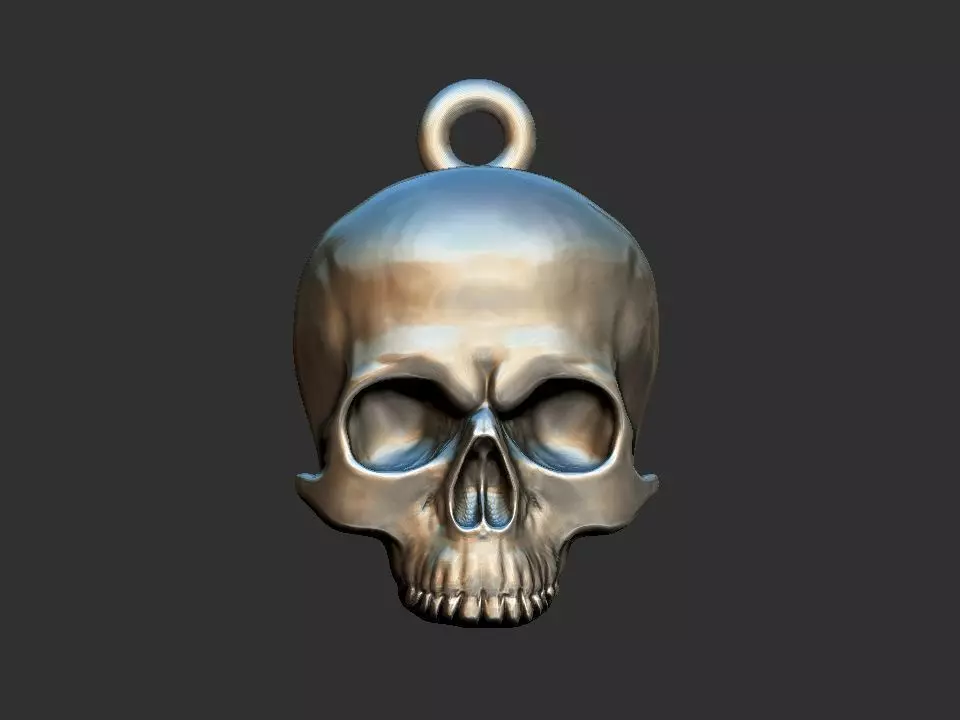 Simple Skull Pendant 3D print model_0