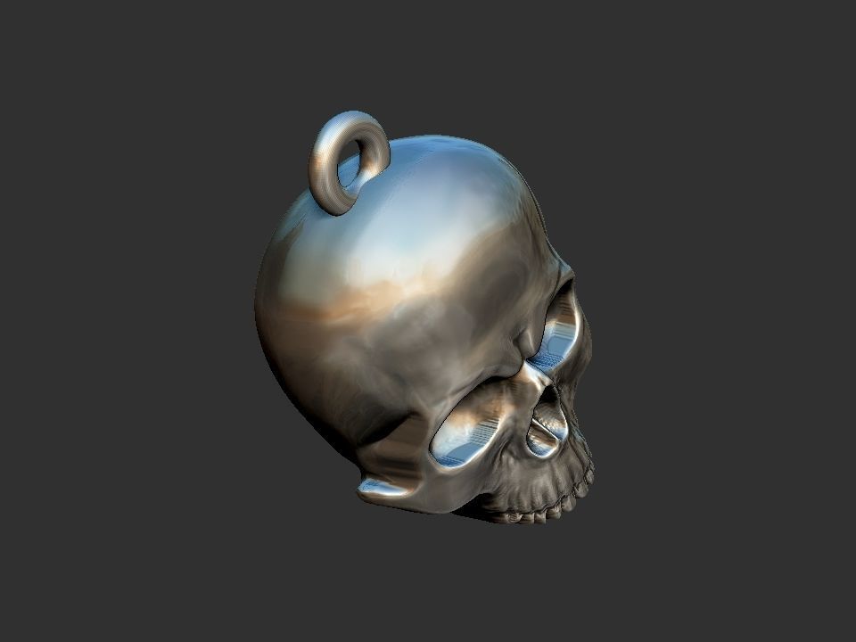 Simple Skull Pendant 3D print model_3