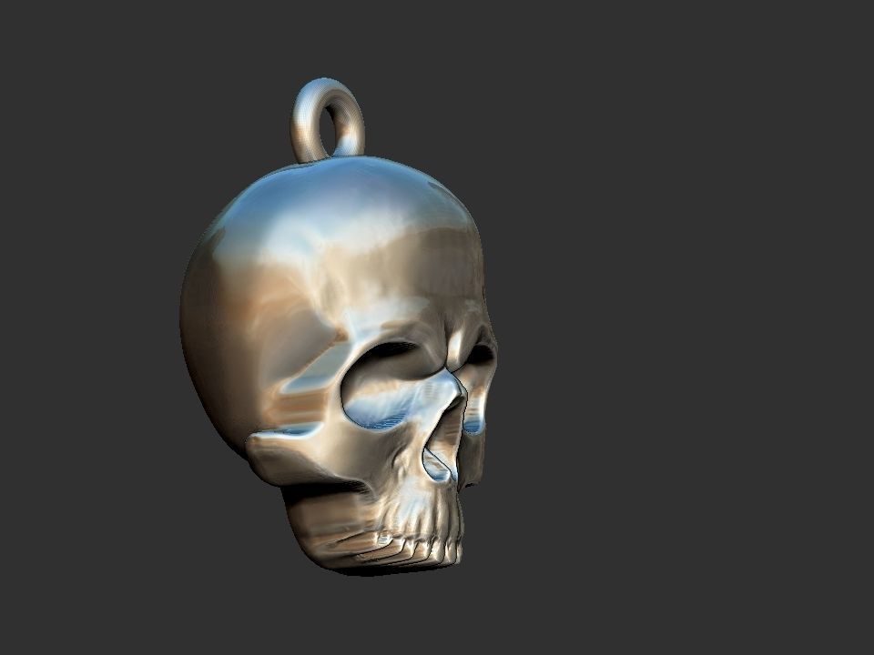 Simple Skull Pendant 3D print model_2