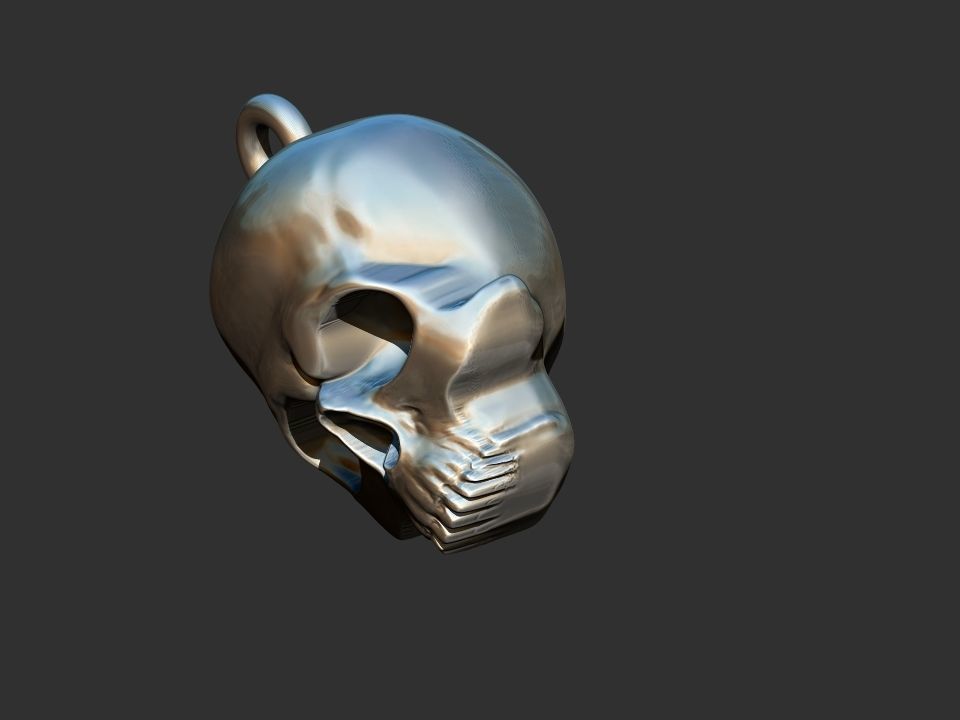 Simple Skull Pendant 3D print model_5