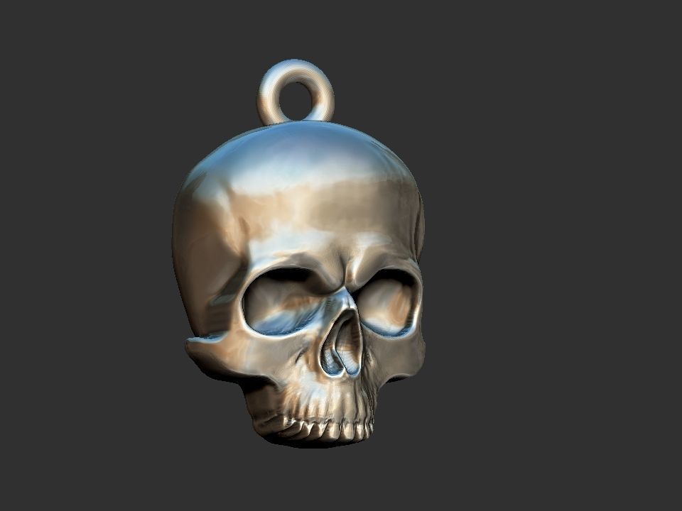 Simple Skull Pendant 3D print model_1