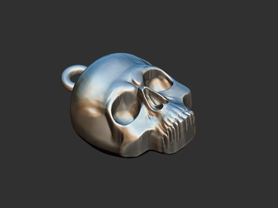 Simple Skull Pendant 3D print model_6