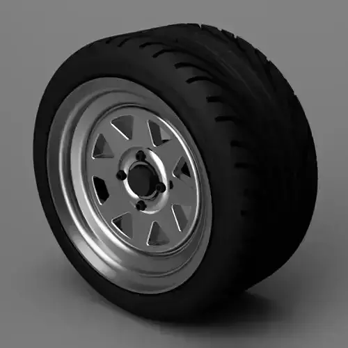 1 24 scale 13 inch Mangels Style Wheels With Nankang Tires 3D print model