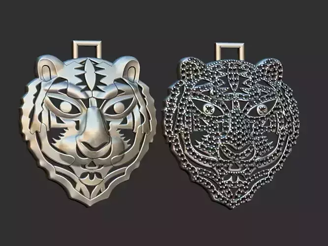 Tiger Face Pendant