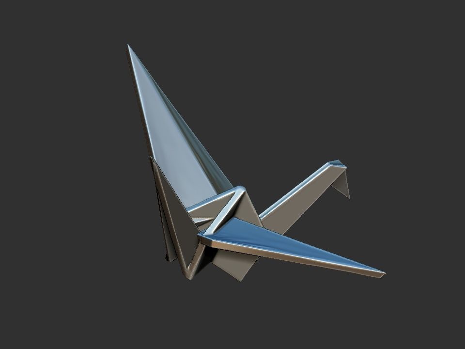 Tsuru Origami 3D print model_5