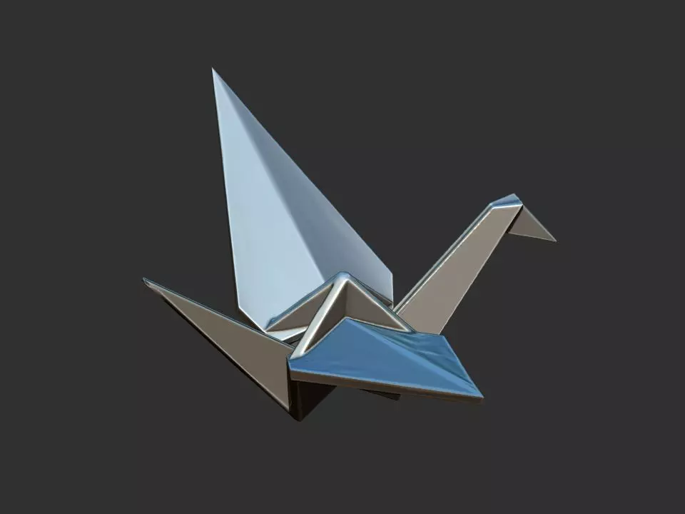 Tsuru Origami 3D print model_0