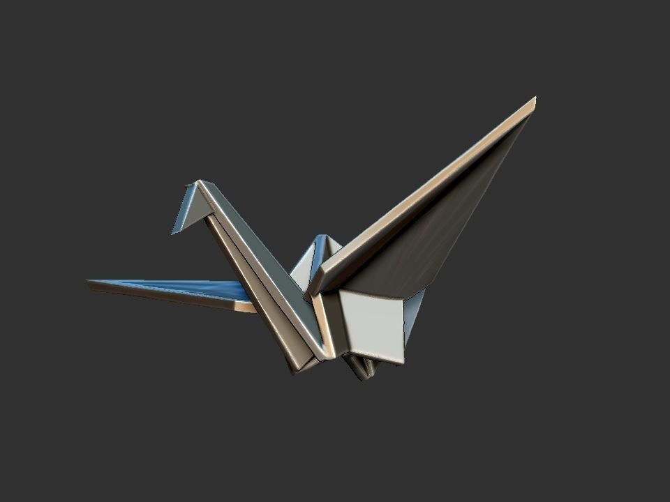 Tsuru Origami 3D print model_1