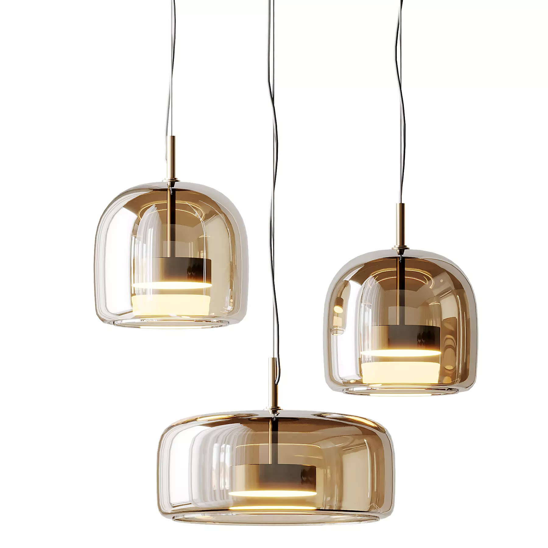 Cognac Glass Luxury Glass Pendant Light 3D model_0