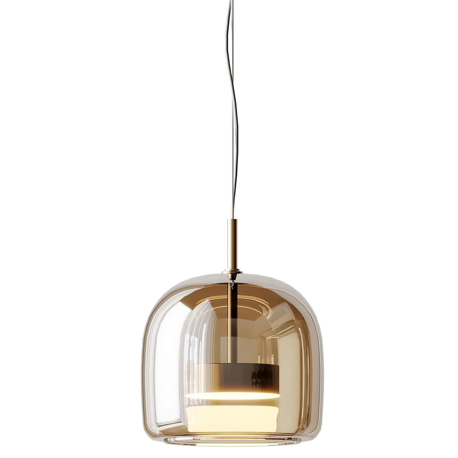 Cognac Glass Luxury Glass Pendant Light 3D model_2