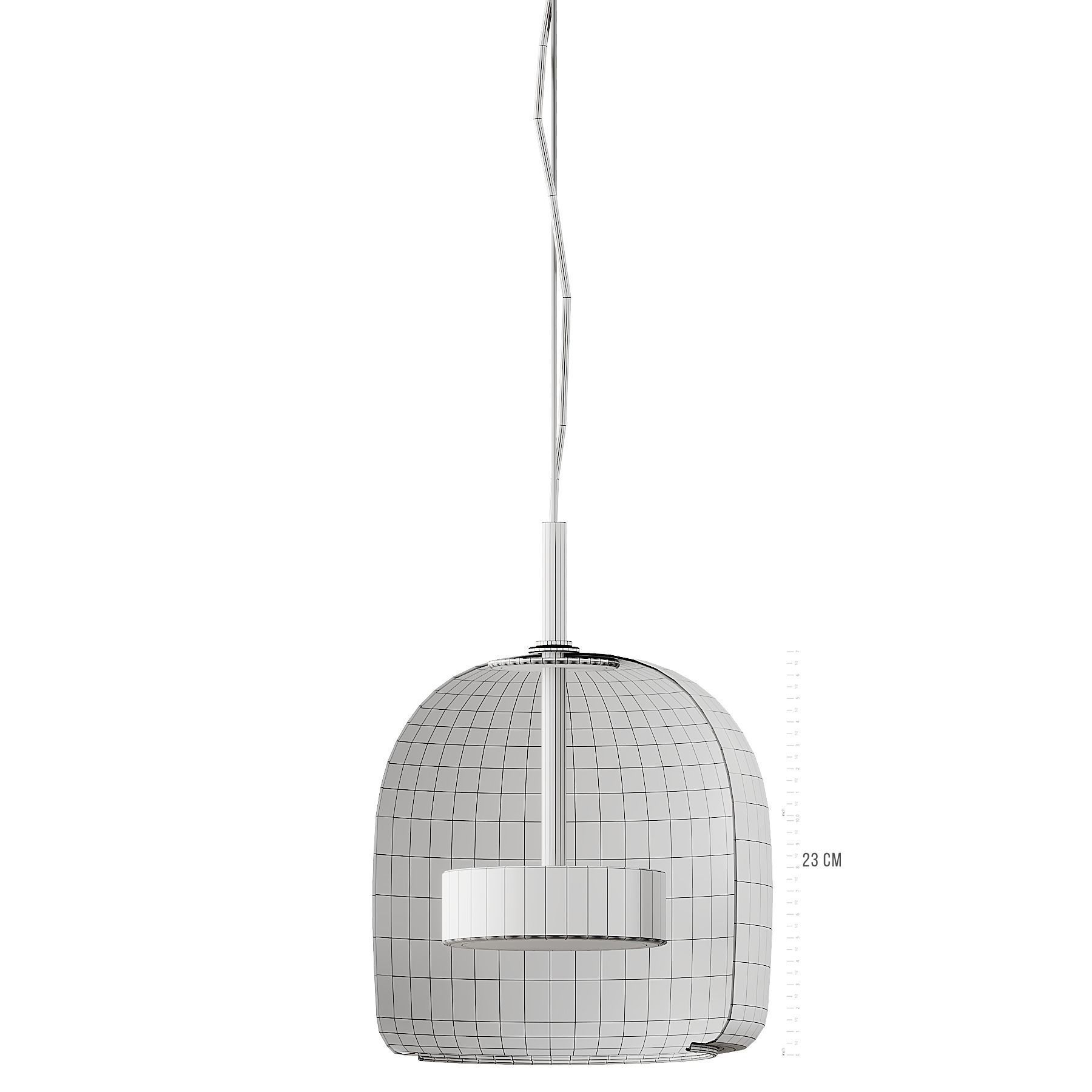 Cognac Glass Luxury Glass Pendant Light 3D model_3