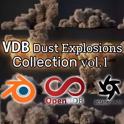 VDB Animated Dust Explosions Collection 