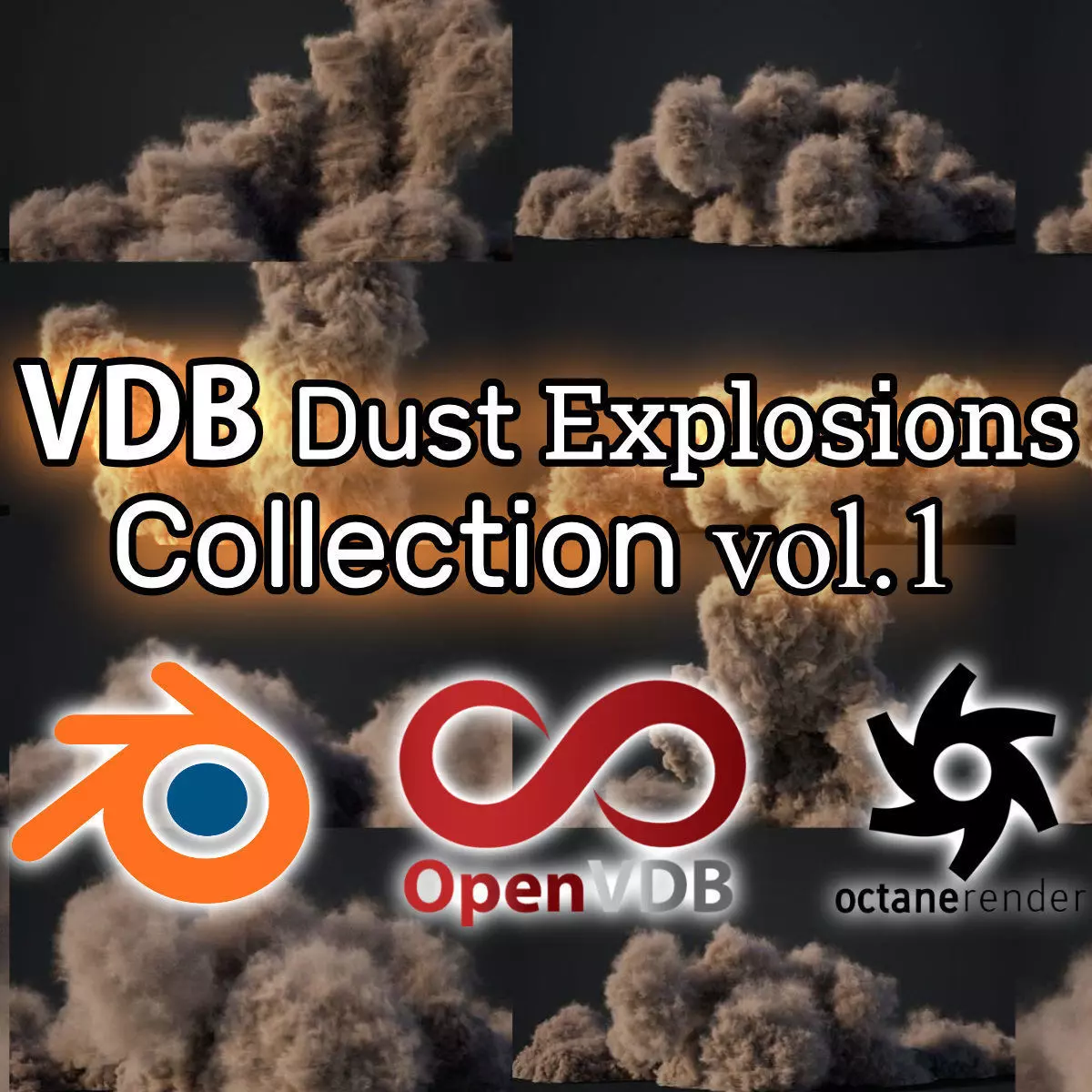 VDB Animated Dust Explosions Collection _0