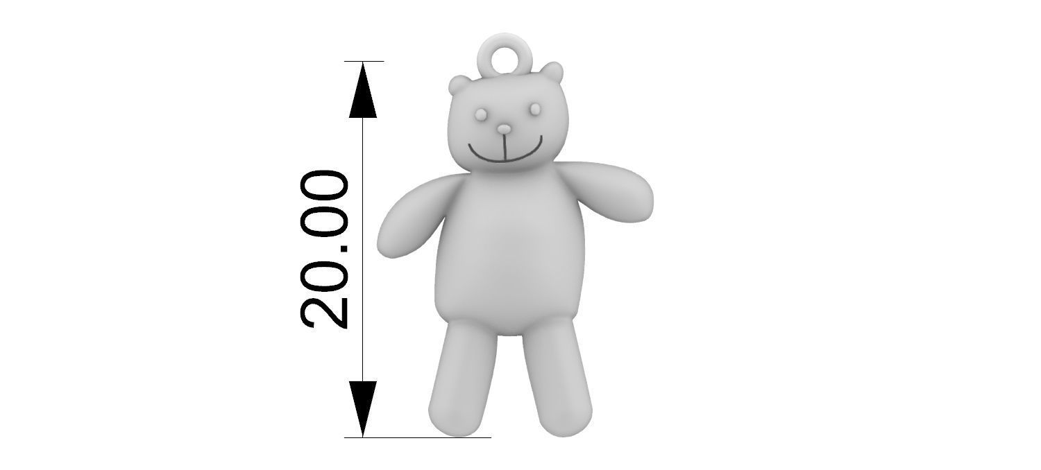 Teddy Bear Pendant 3D print model_4