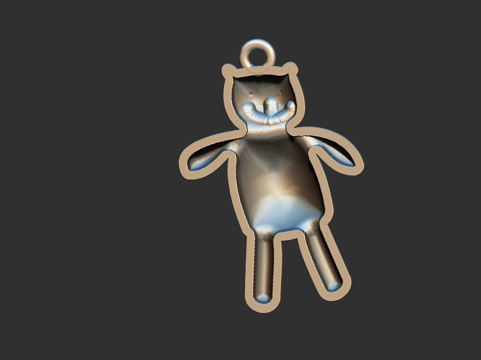 Teddy Bear Pendant 3D print model_3