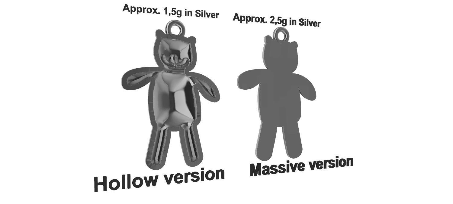 Teddy Bear Pendant 3D print model_5