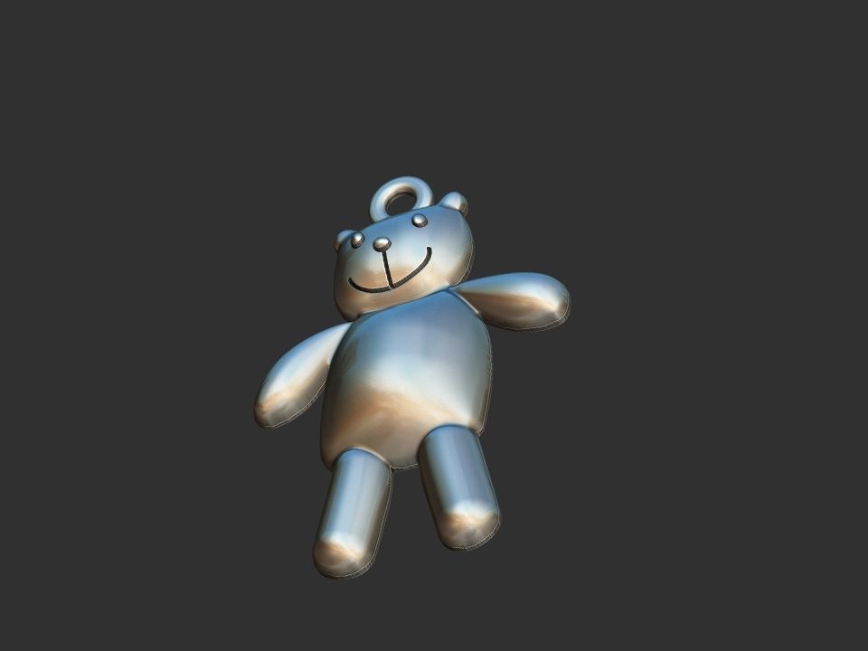 Teddy Bear Pendant 3D print model_8